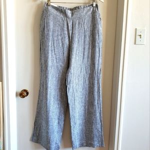 Cristina B Blue White Pinstripe Lounging Pants Back Pockets Front Pockets M NWT